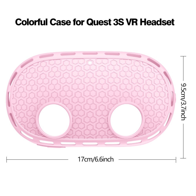 For Meta Quest 3S Beskyttelsesveske VR Hodesett Silikondeksel - Rosa