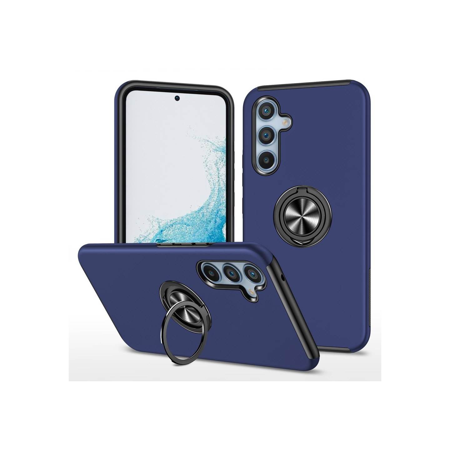 For Samsung Galaxy A16 5G / A16 4G Case PC+TPU Phone Cover with Rotatable Ring Holder