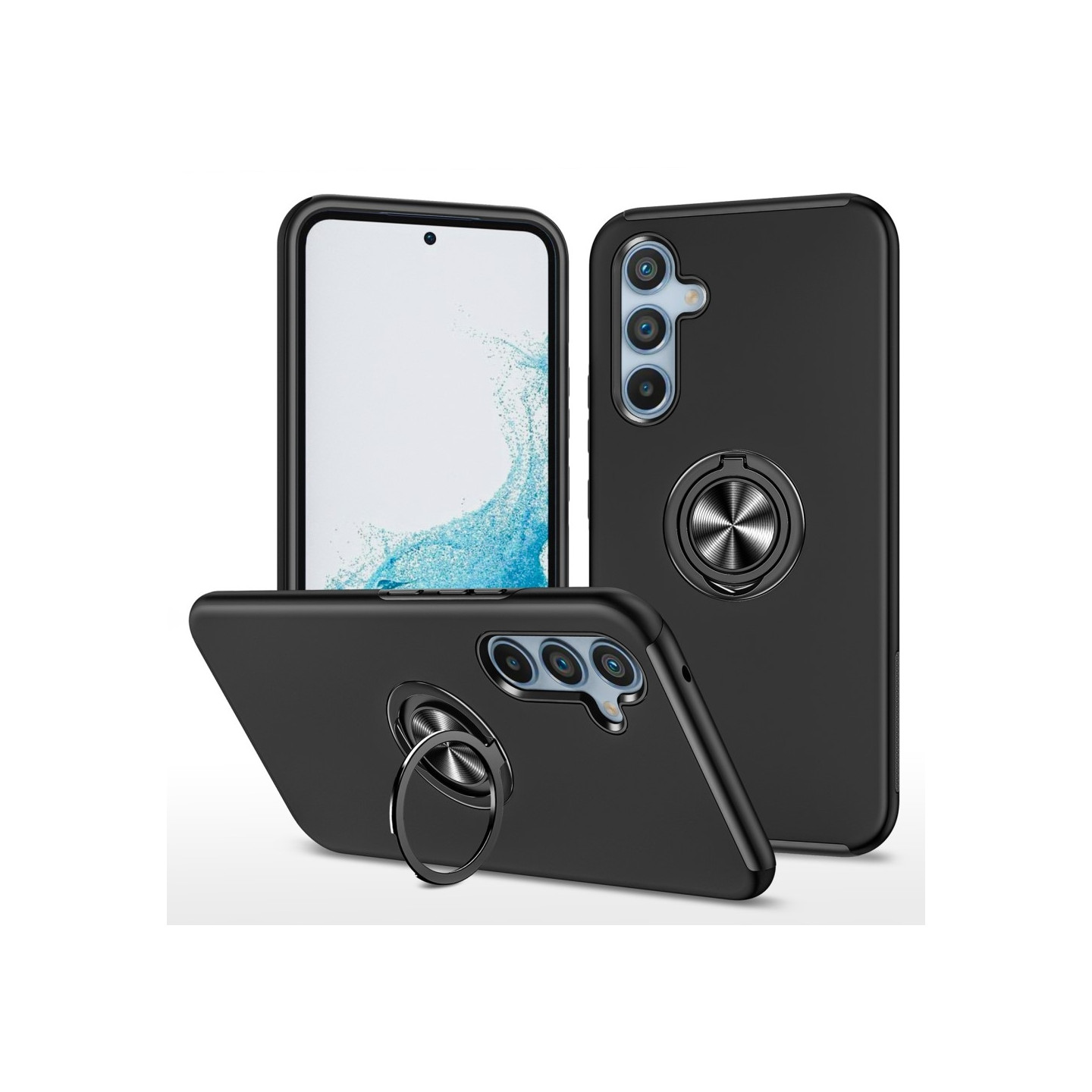 For Samsung Galaxy A16 5G / A16 4G Case PC+TPU Phone Cover with Rotatable Ring Holder