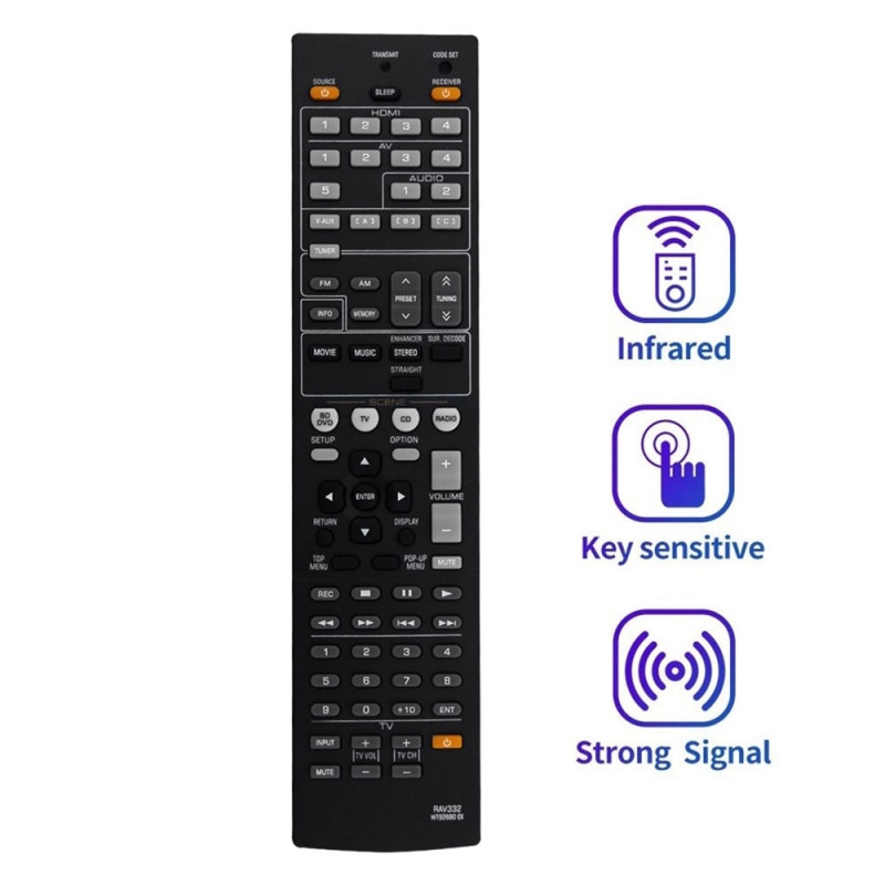 Fjernkontrollerstatning for RAV332 For Yamaha Audio/Video Receiver