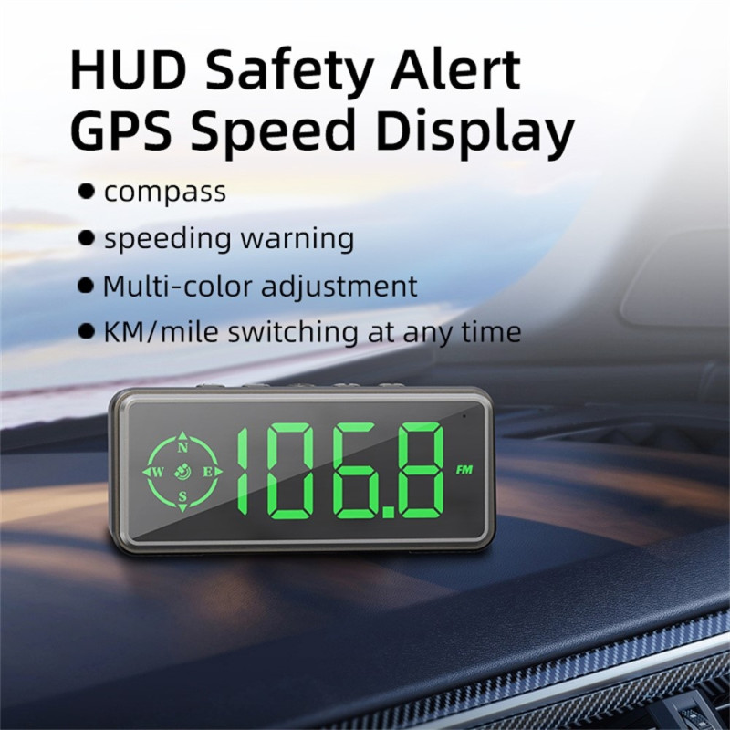 HUD GPS Speedometer Display HD Overhastighedsadvarsel Head-up til køretøjer