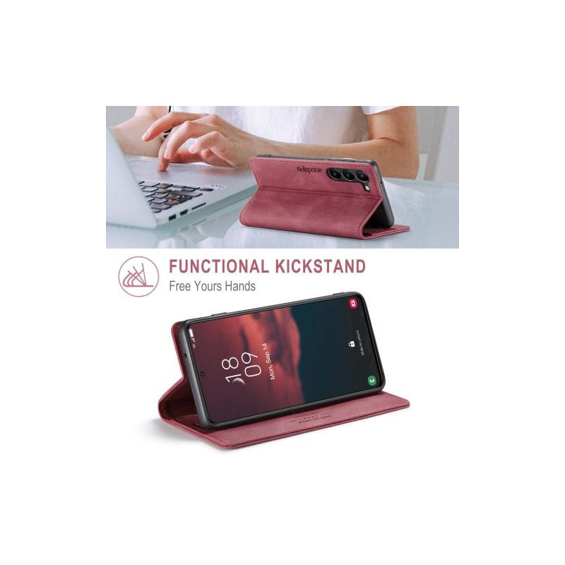 AUTSPACE A01 Lommebok - deksel Samsung Galaxy S23+ (Plus) - Rød