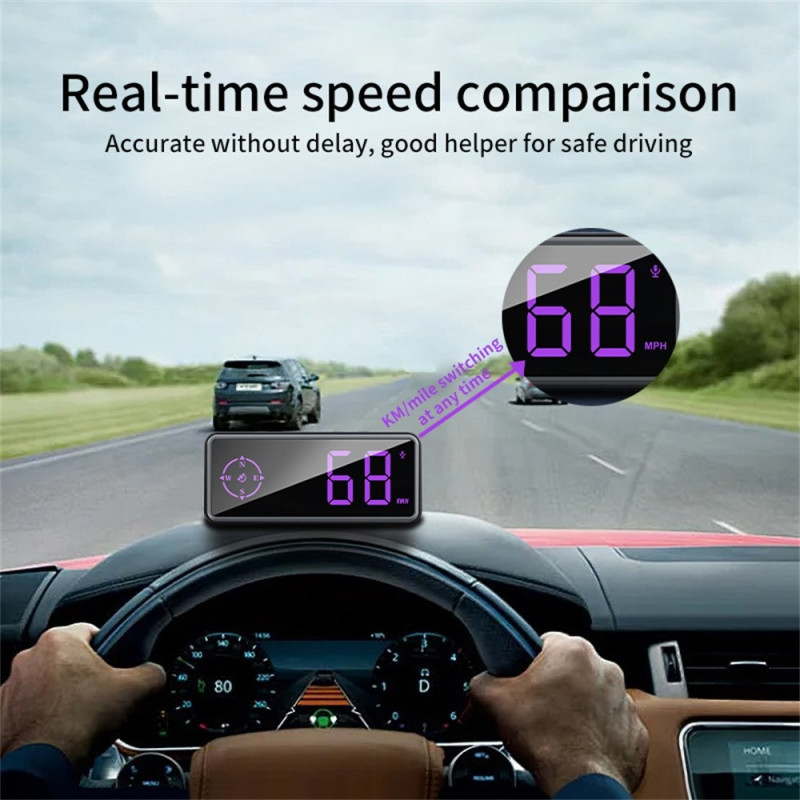 HUD GPS Speedometer Display HD Overspeed Warning Head-up for Vehicles