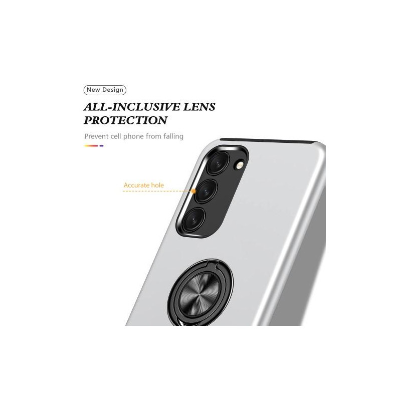 Samsung Galaxy S23+ Finger Ring Kickstand Hybrid Case - Silver