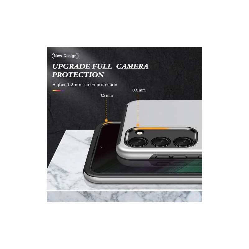 Samsung Galaxy S23+ Fingerring Kickstand Hybrid Taske - Sølv