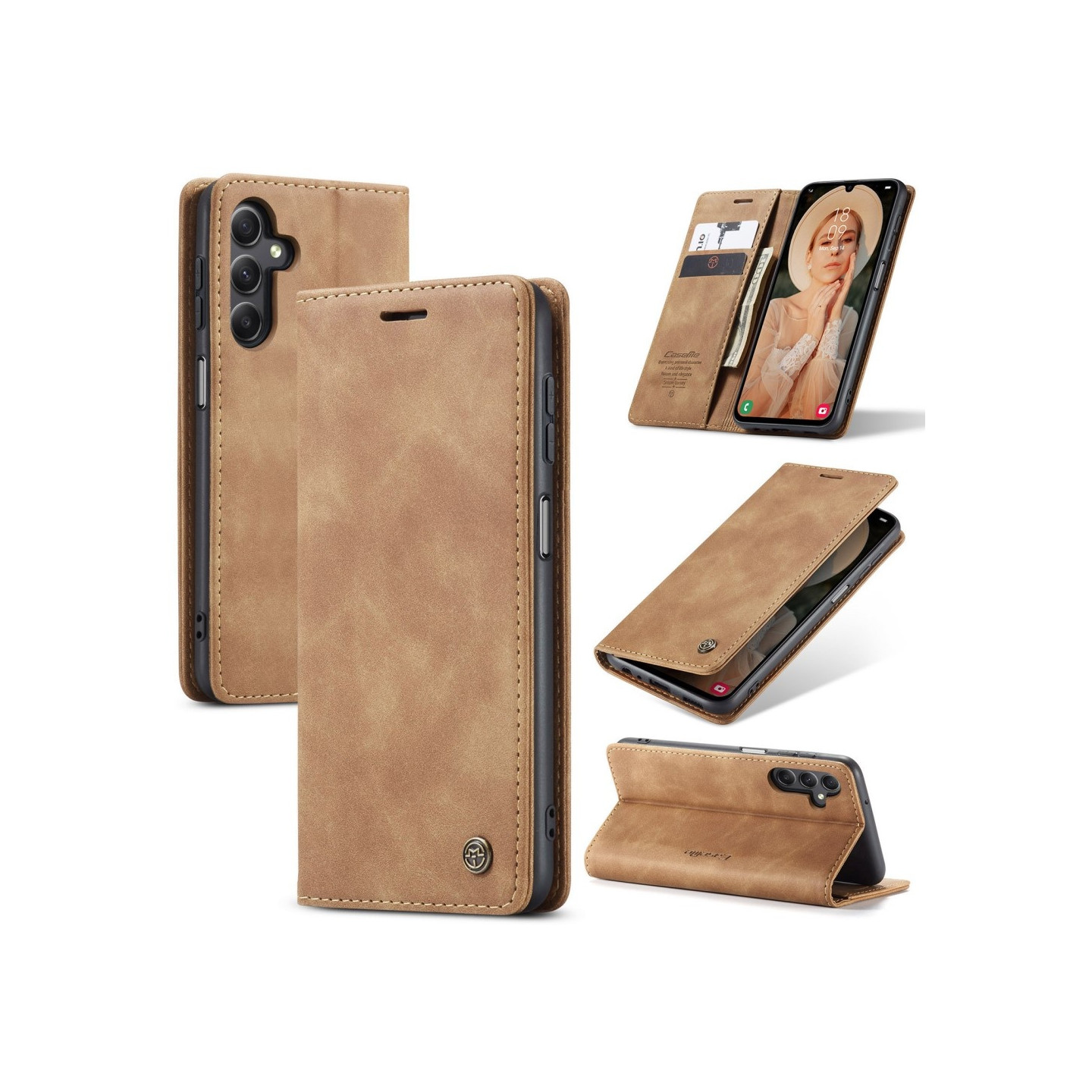 CASEME Retro Pung Taske til Samsung Galaxy A16 - Brun