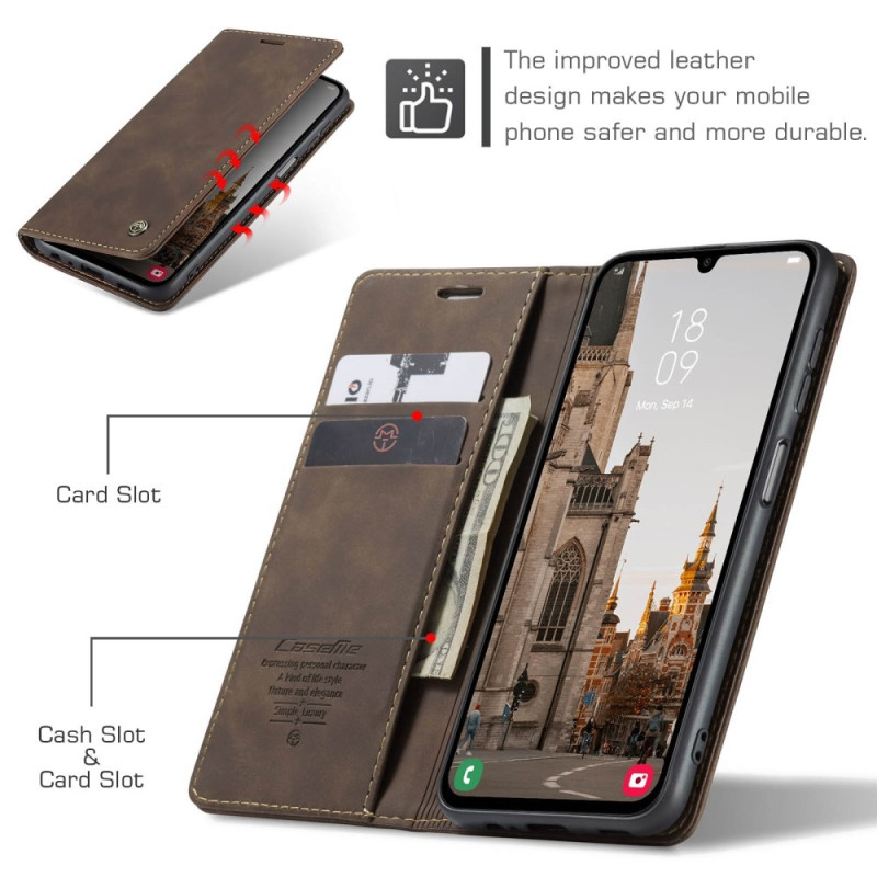 CASEME Retro Wallet Case for Samsung Galaxy A16 - Coffee