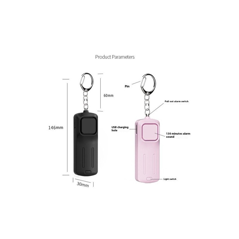 Emergency Alarm Assault Protection Portable Self Defense 130dB Loud Hanging Keychain