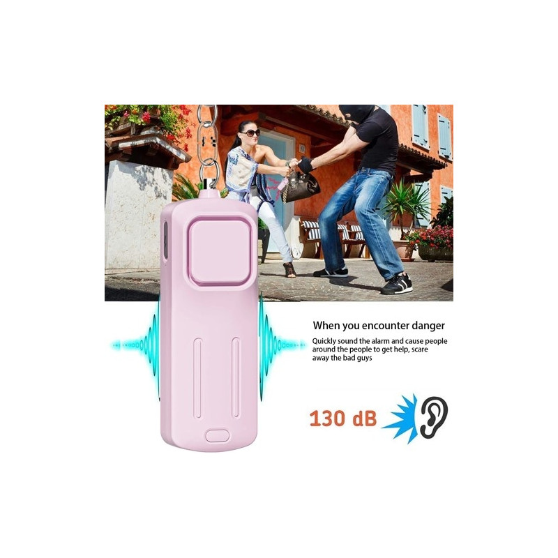 Hätähälytys Assault Protection Kannettava itsepuolustus 130 dB äänekkäästi riippuva avaimenperä
