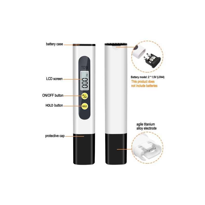 Veden laadun ilmaisintesti Testikynä TDS - mittari Puhtausmittari Mittaustyökalu