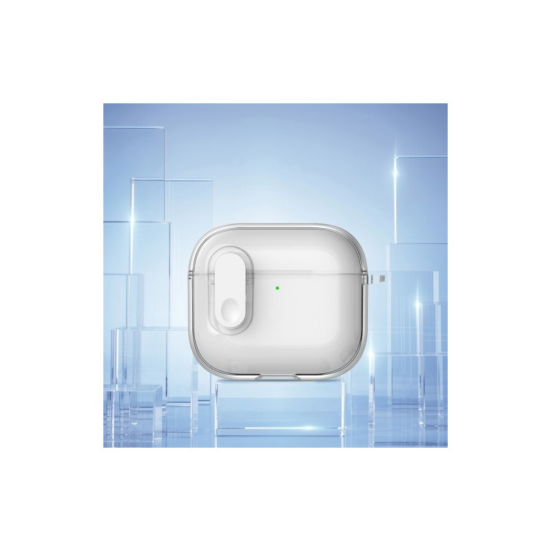 AirPods 4 - kuulokekotelolle Snap Switch jääkristallikirkas kuori - läpinäkyvä Vaaleanpunainen