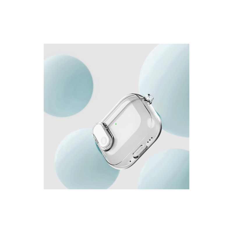 For AirPods 4 Hodetelefonveske Snap Switch Ice Crystal Clear Case - Gjennomsiktig Grå