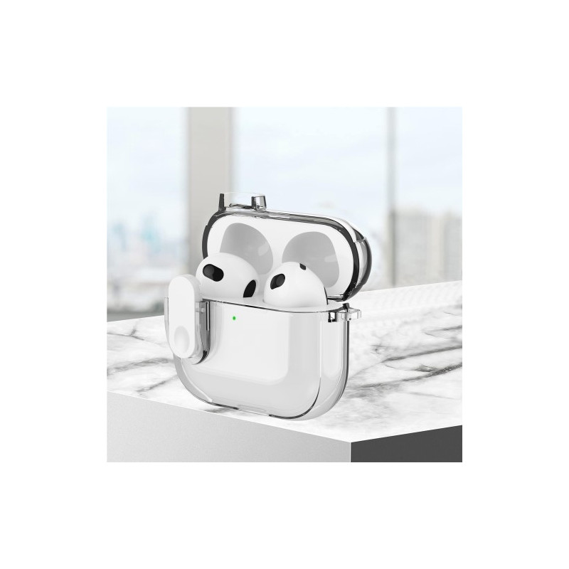 Til AirPods 4 Hovedtelefoner Etui Snap Switch Ice Crystal Clear Shell - Gennemsigtig