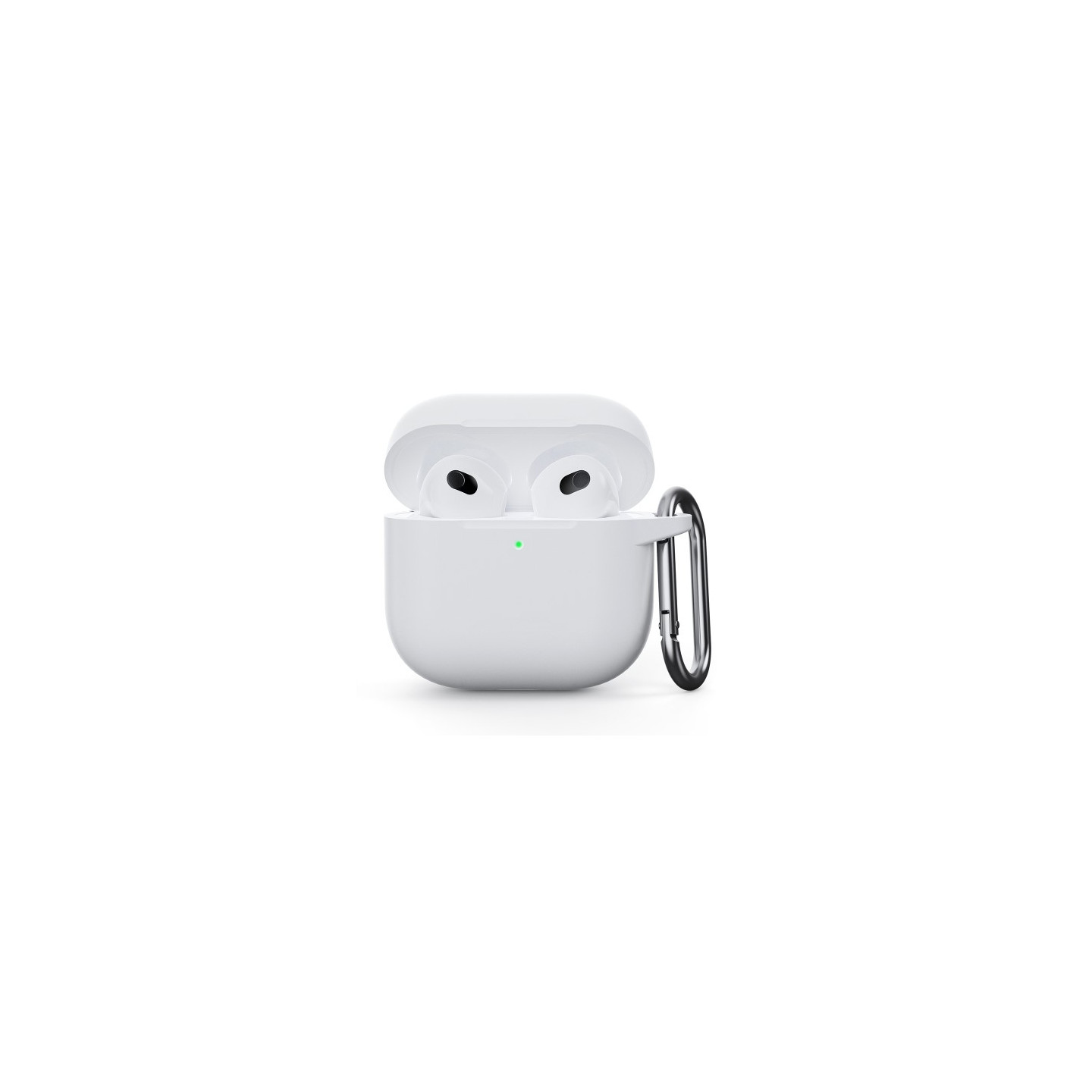 AirPods 4 silikonikotelolle Integroitu Bluetooth - kuulokkeiden suojus koukulla - Valkoinen