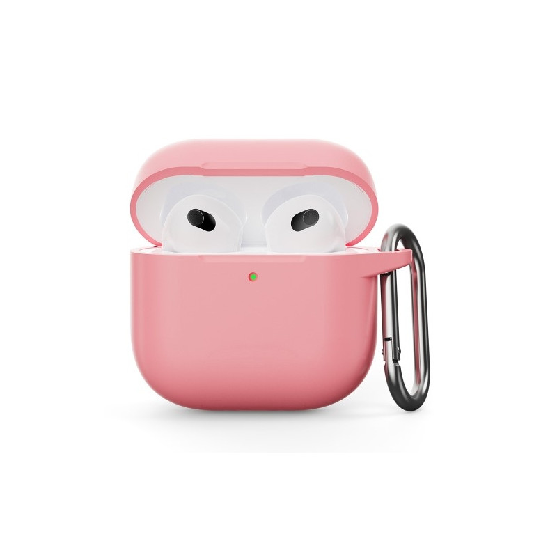 AirPods 4 silikonikotelolle Integroitu Bluetooth - kuulokkeiden suojus koukulla - Vaaleanpunainen