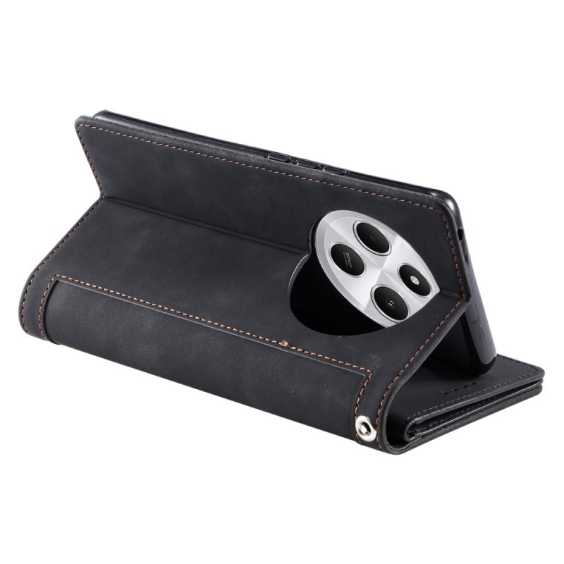 For Xiaomi Redmi 14C Case Zipper Pocket PU Leather Phone Cover with 9 Card Slots