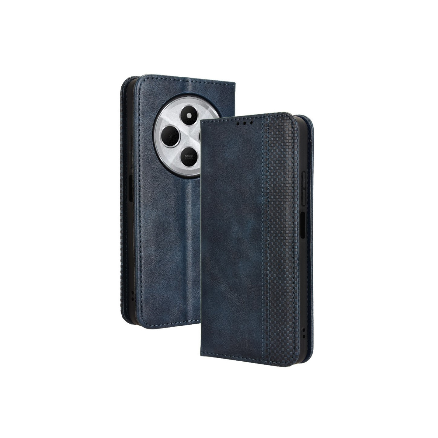 Vintage Lommebok - deksel til Xiaomi Redmi 14C - Blå