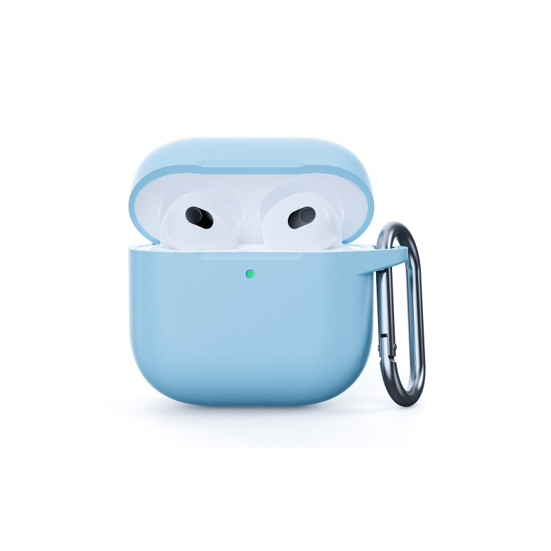 AirPods 4 silikonikotelolle Integroitu Bluetooth - kuulokkeiden suojus koukulla - Vaaleansininen