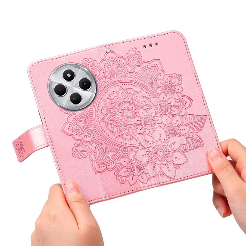 Til Xiaomi Redmi 14C Lommebok - deksel med blomstermønster - rosa