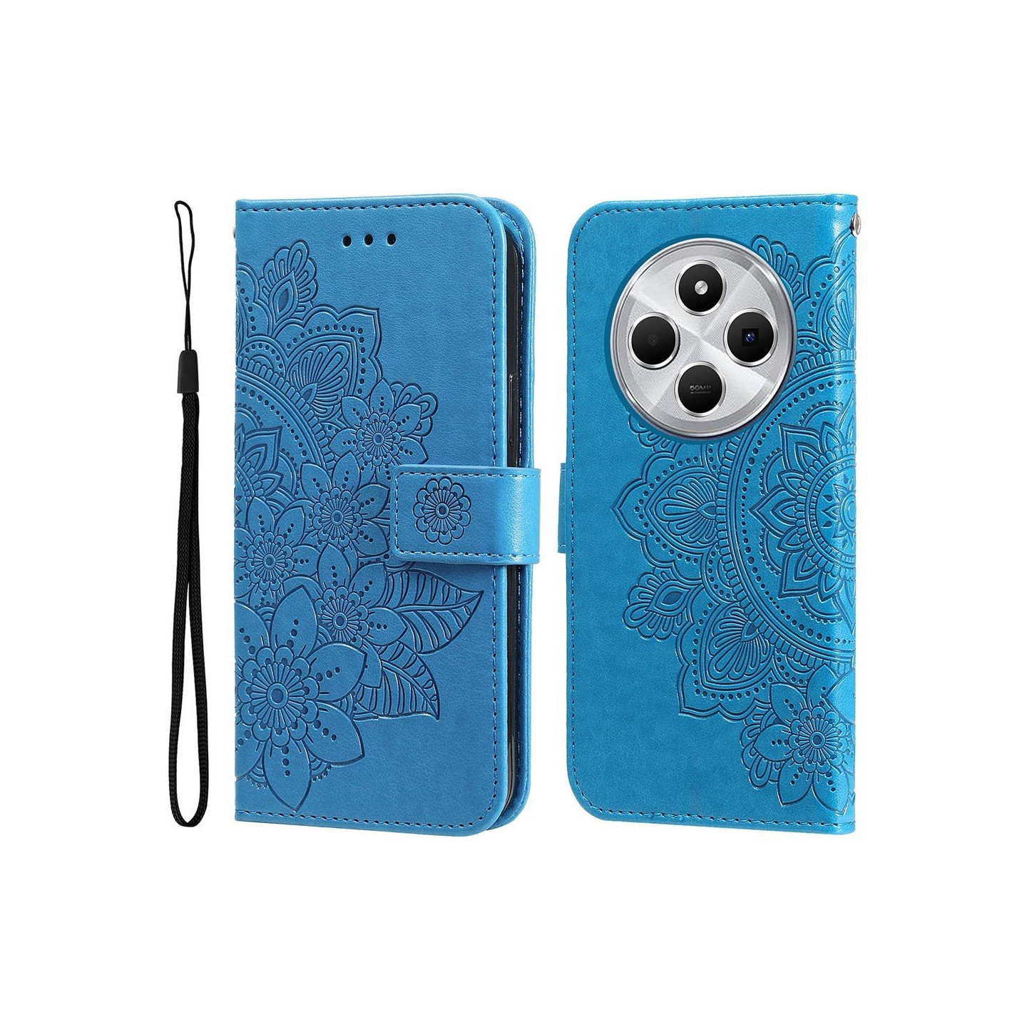 Xiaomi Redmi 14C Lompakkokotelo Kukka - Designilla ja Telineominaisuudella