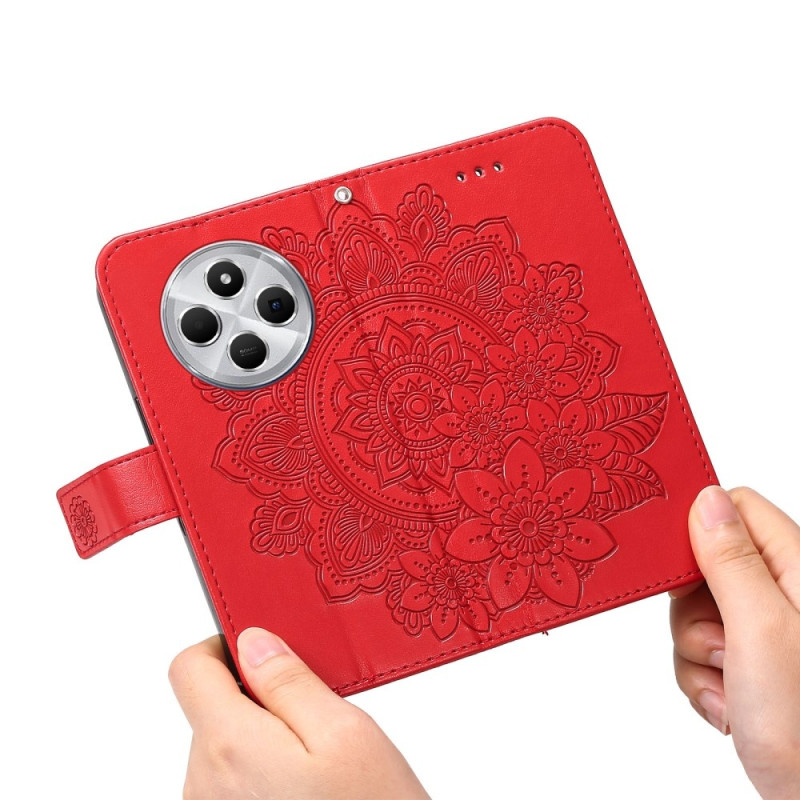 Xiaomi Redmi 14C Lompakkokotelo Kukka - Designilla ja Telineominaisuudella