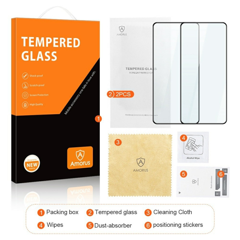 AMORUS 2kpl Xiaomi Redmi 14C karkaistulle lasille