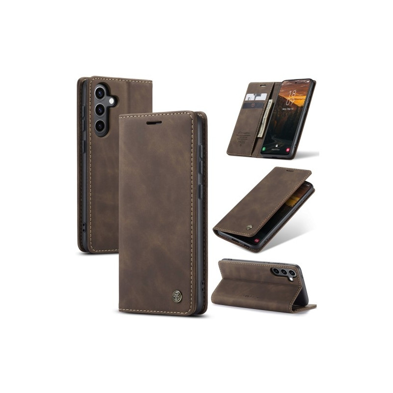 CASEME Lommebok - deksel Samsung Galaxy S24 FE - Kaffe