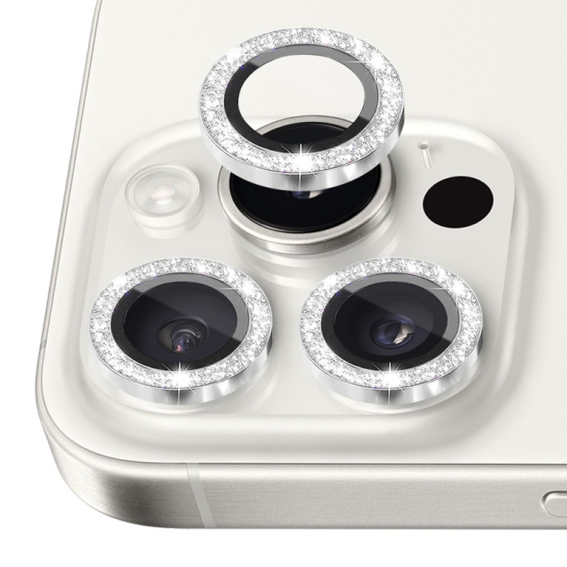 NORTHJO Kameralinsebeskyttelse med Glitter til iPhone 16 Pro / 16 Pro Max, Hærdet Glas