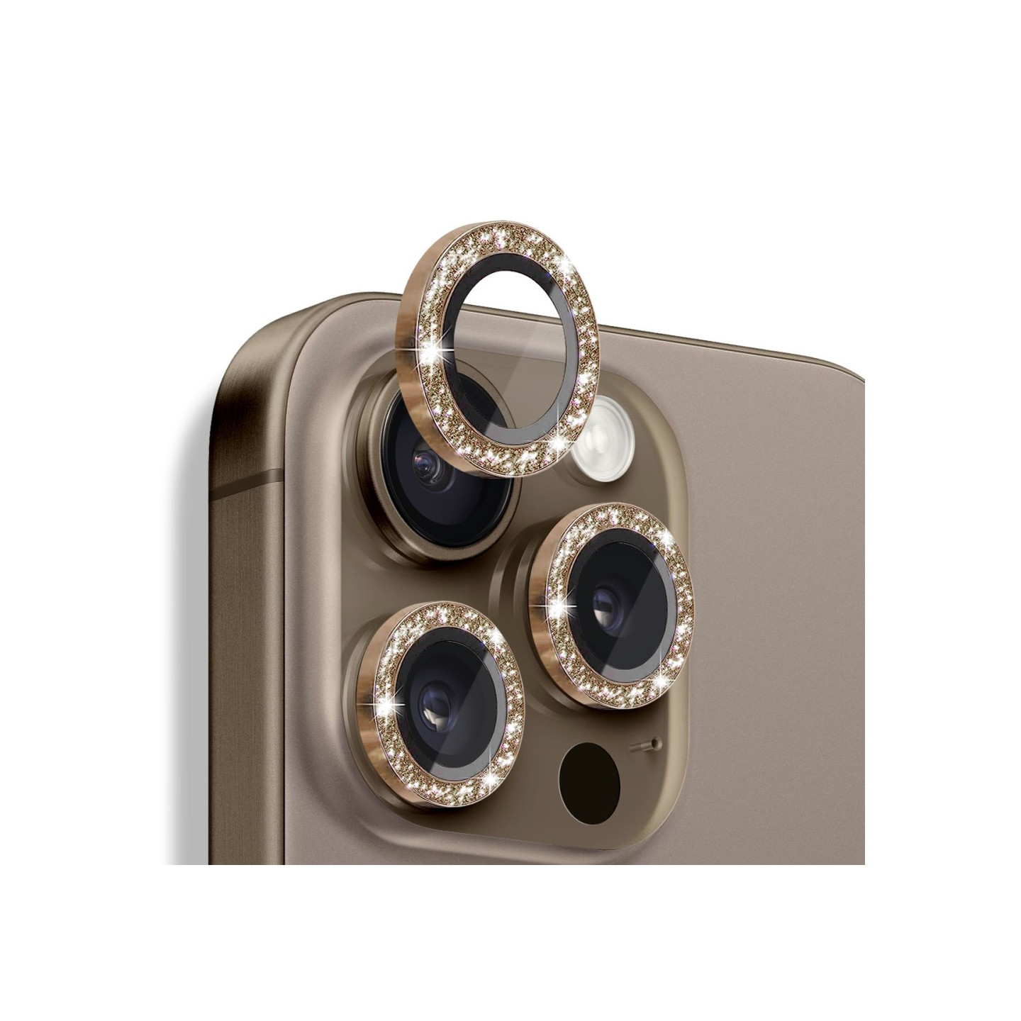 NORTHJO For iPhone 16 Pro / 16 Pro Max Camera Lens Film Tempered Glass+Metal Glitter Rear Lens Protector