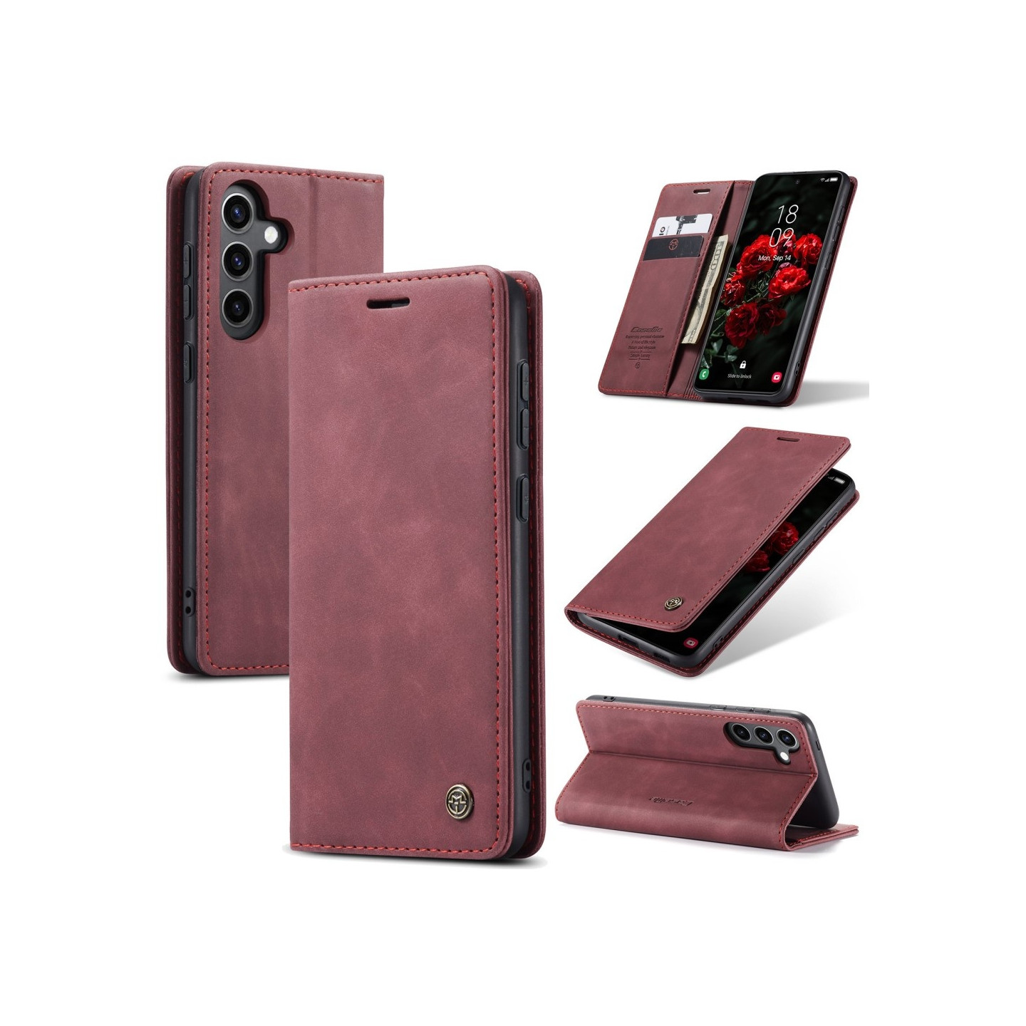 CASEME Retro Wallet Case for Samsung Galaxy S24 FE