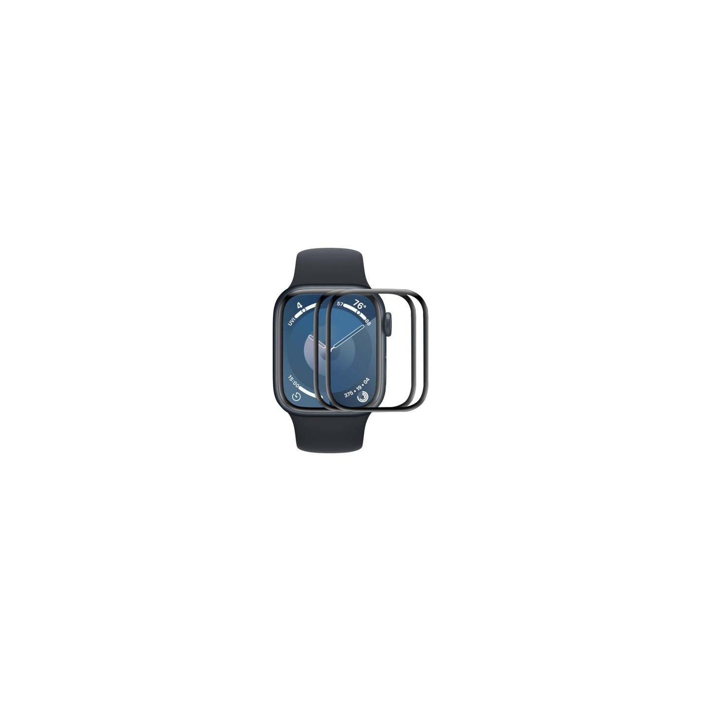For Apple Watch Series 11 46mm / 10 46mm 2pcs Screen Protector 3D Curved Clear Film - Transparent