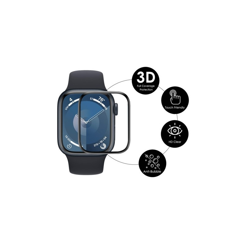 For A Watch Series 10 46mm 2pcs Screen Protector 3D Curved Clear Film - Transparent