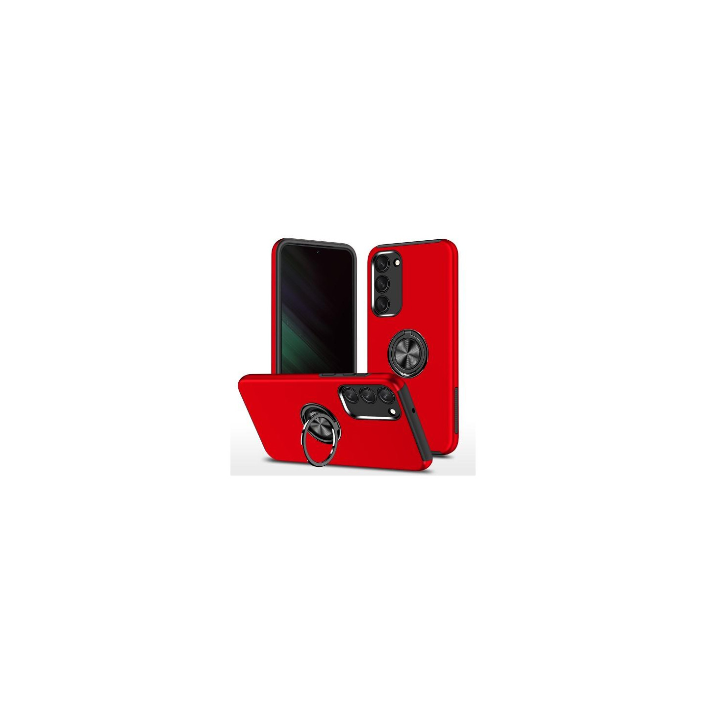 Samsung Galaxy S23+ Fingerring Kickstand Hybrid Taske - Rød