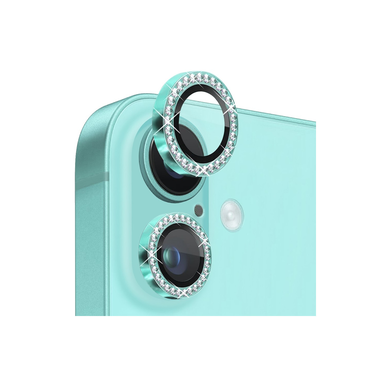 NORTHJO Kameran Linssinsuoja Strassilla iPhone 16 / 16 Plus, Karkaistu Lasi