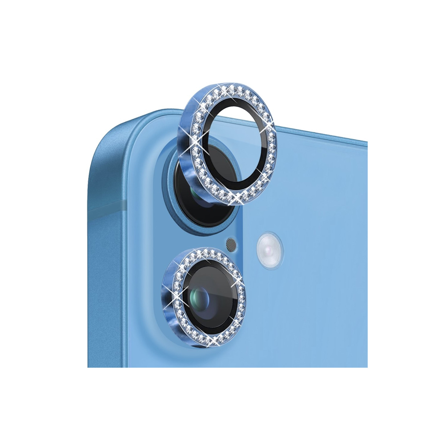 NORTHJO Kameralinsebeskyttelse med Strass til iPhone 16 / 16 Plus, Hærdet Glas