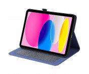 Apple iPad 10.9 2022 Vikbart fodral korthållare Tygtextur - Blå