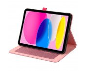 Apple iPad 10.9 2022 Vikbart fodral korthållare Tygtextur - Rosa