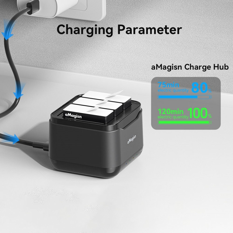 Battery AMAGISN for GoPro Hero 12/11/10/9 3.85V 1800mAh Rechargeable Li - Ion