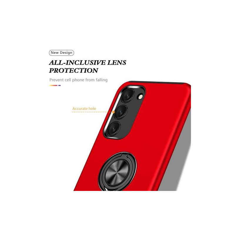 Samsung Galaxy S23+ Finger Ring Kickstand Hybrid Case - Red