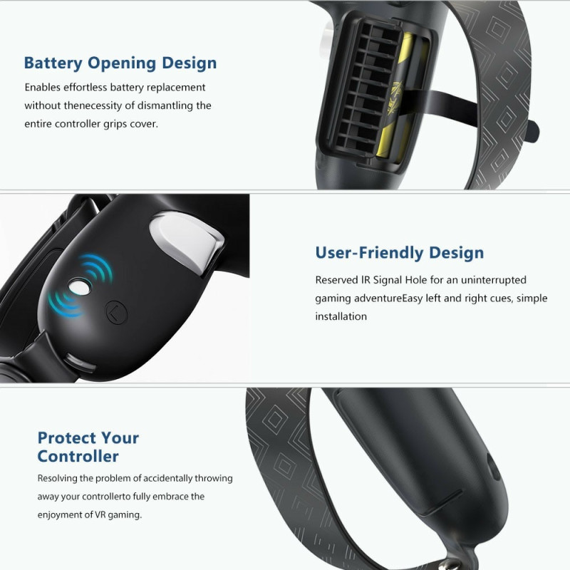 1 par til Meta Quest 3S Controller Silikonetui Anti - Slip Anti - Slip Greppdeksel