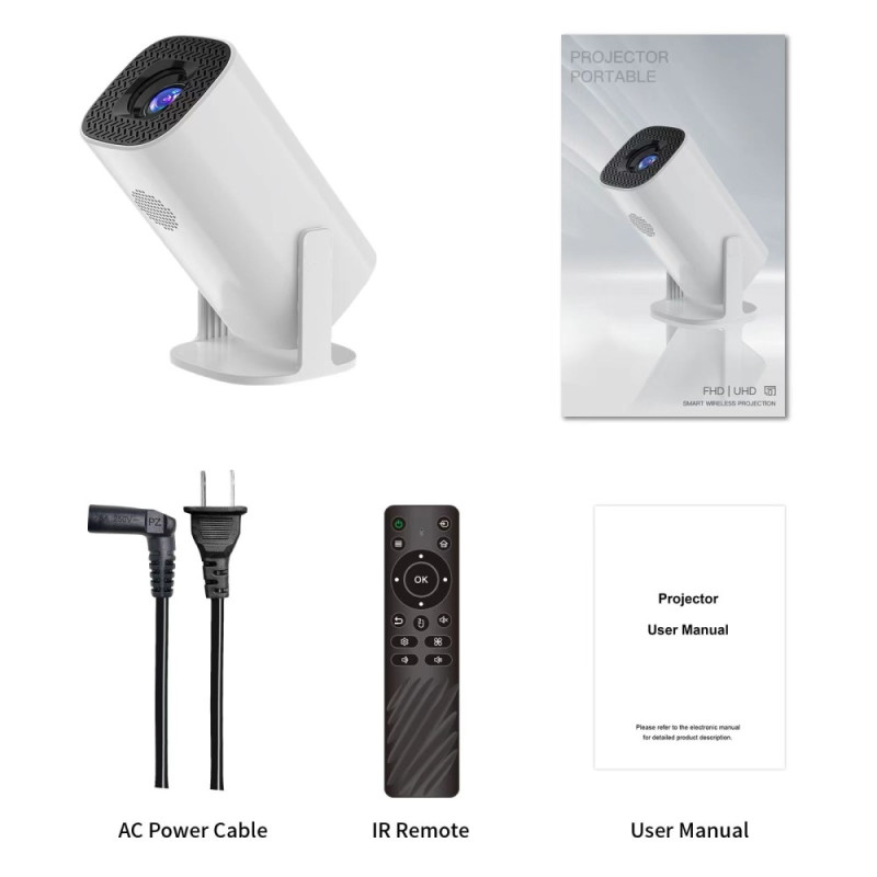 4K - projektor Dual WiFi Bluetooth HD Video LED - projektor til hjemmebiograf