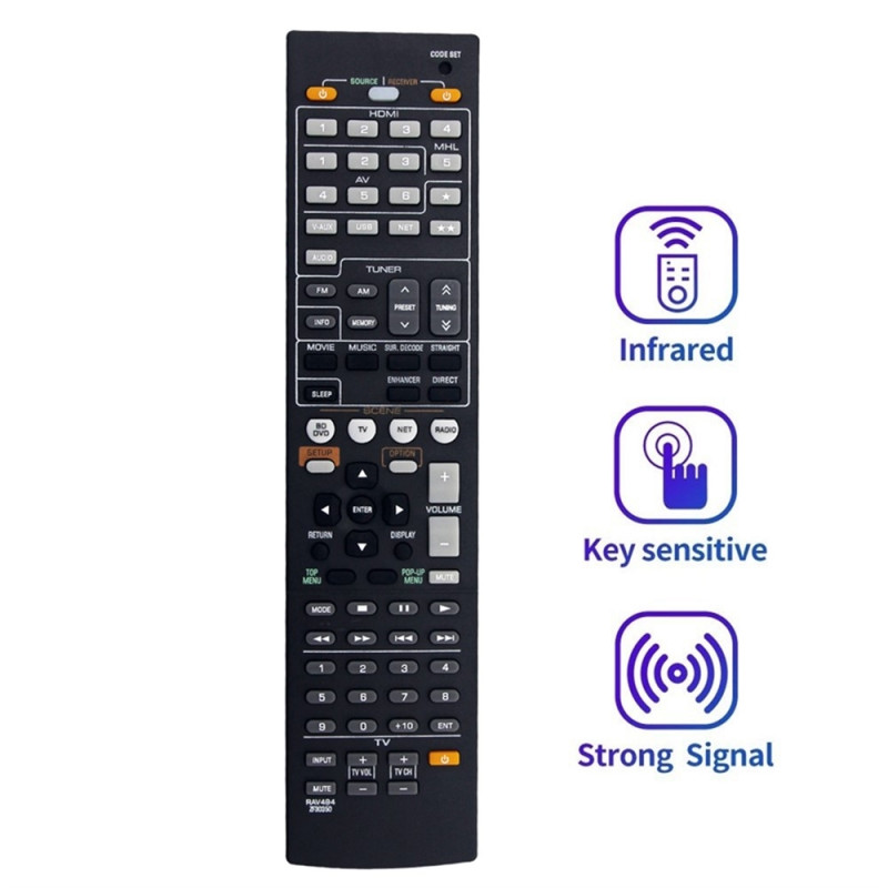 Fjernkontrollerstatning for RAV494 For Yamaha Audio/Video Receiver