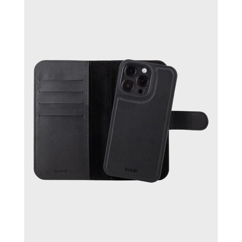 Holdit Cover Wallet Case Magnet Plus Black til iPhone 16 Pro Max