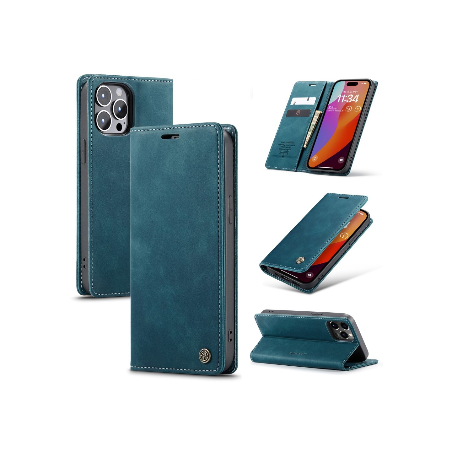 CASEME Lommebok - deksel iPhone 16 Pro - Blå