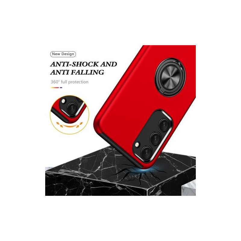 Samsung Galaxy S23+ Finger Ring Kickstand Hybrid Case - Red
