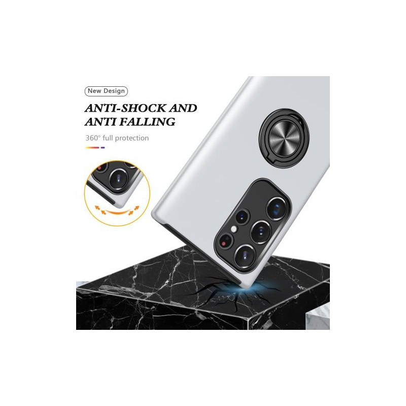 Samsung Galaxy S23 Ultra Finger Ring Kickstand Hybrid Suojakuori - Hopea