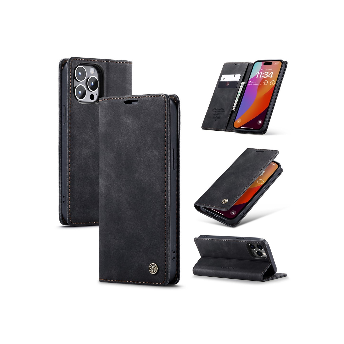 CASEME Plånboksfodral iPhone 16 Pro - Svart