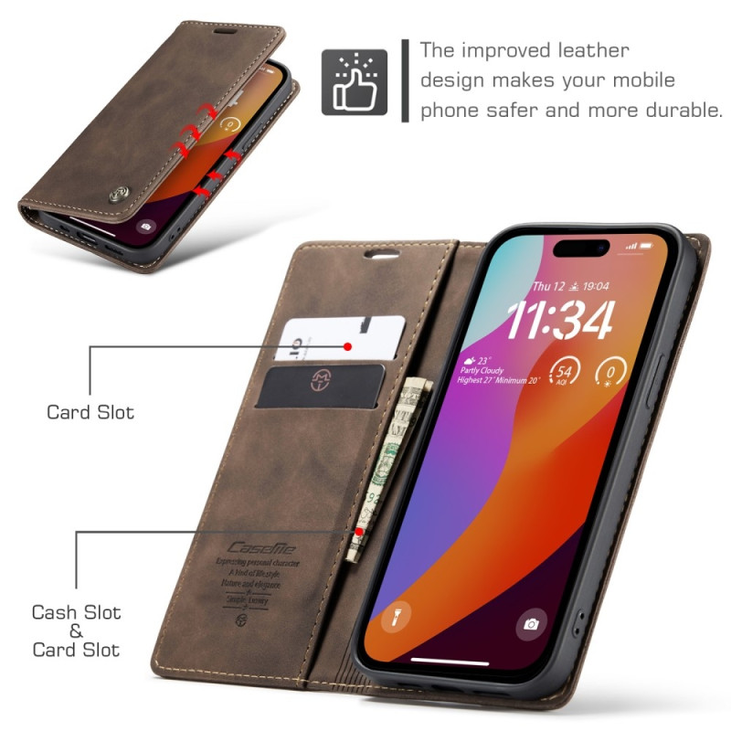 CASEME Lommebok - deksel iPhone 16 Pro - Kaffe