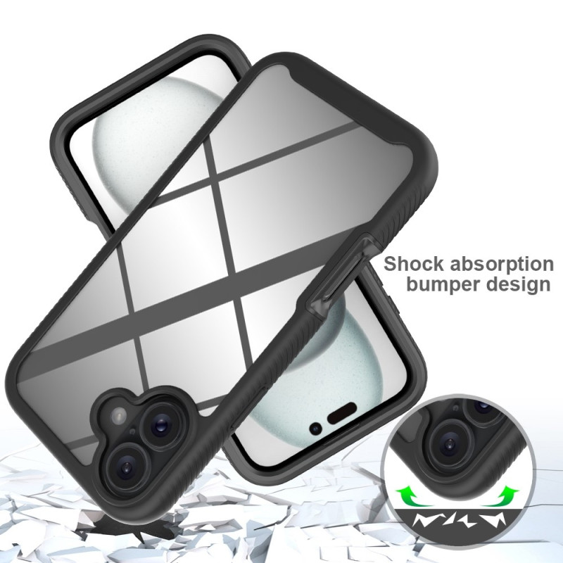 Fodral Skal för iPhone 16 Plus PC+TPU Klart telefonskal med PET - skärmfilm