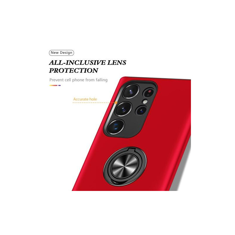 Samsung Galaxy S23 Ultra Sormenrengastuki Hybridikotelo - Punainen